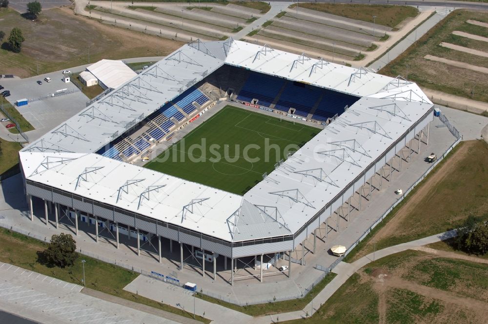 Magdeburg aus der Vogelperspektive: Sportstätten-Gelände der MDCC-Arena in Magdeburg im Bundesland Sachsen-Anhalt