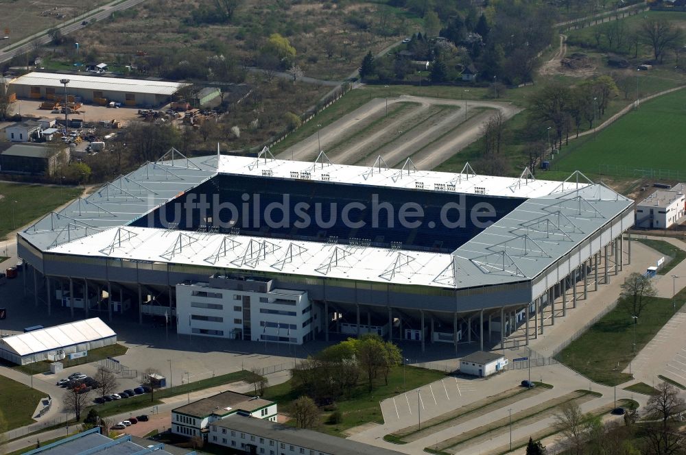 Magdeburg von oben - Sportstätten-Gelände der MDCC-Arena in Magdeburg im Bundesland Sachsen-Anhalt