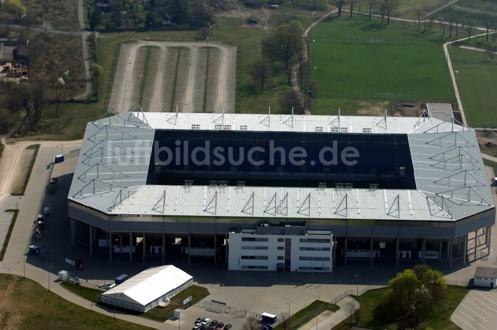 Magdeburg aus der Vogelperspektive: Sportstätten-Gelände der MDCC-Arena in Magdeburg im Bundesland Sachsen-Anhalt