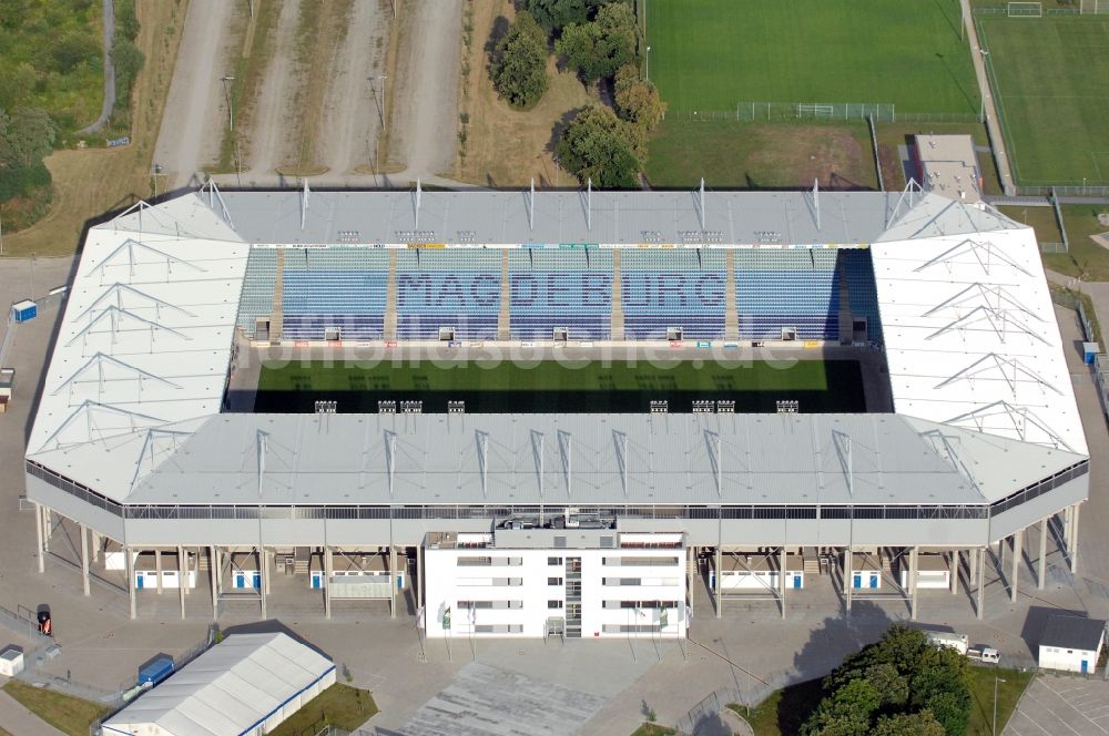 Magdeburg aus der Vogelperspektive: Sportstätten-Gelände der MDCC-Arena in Magdeburg im Bundesland Sachsen-Anhalt