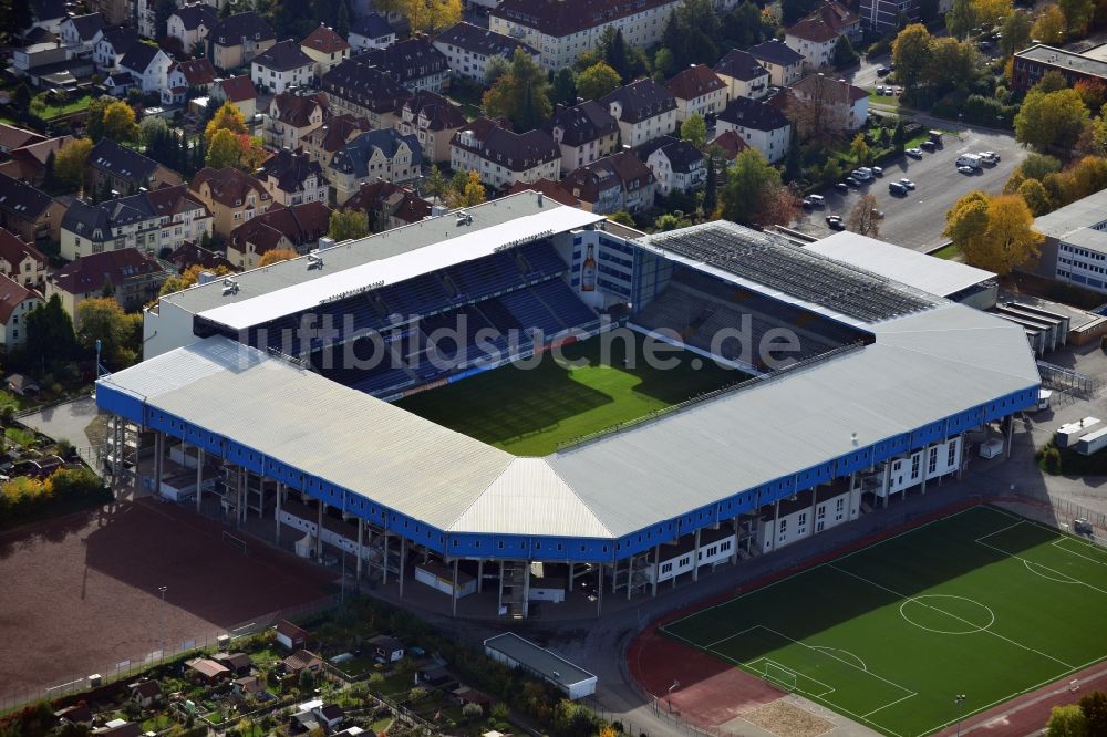 Bielefeld aus der Vogelperspektive: Sportstätten-Gelände der SchücoArena in Bielefeld im Bundesland Nordrhein-Westfalen, Deutschland