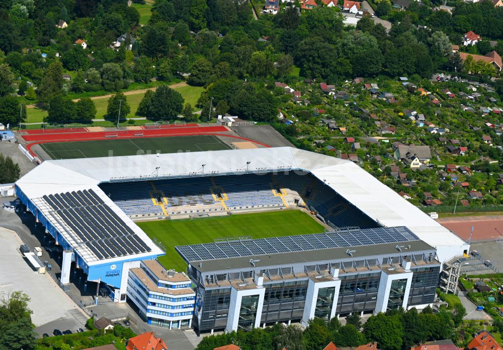 Luftbild Bielefeld - Sportstätten-Gelände der SchücoArena in Bielefeld im Bundesland Nordrhein-Westfalen, Deutschland