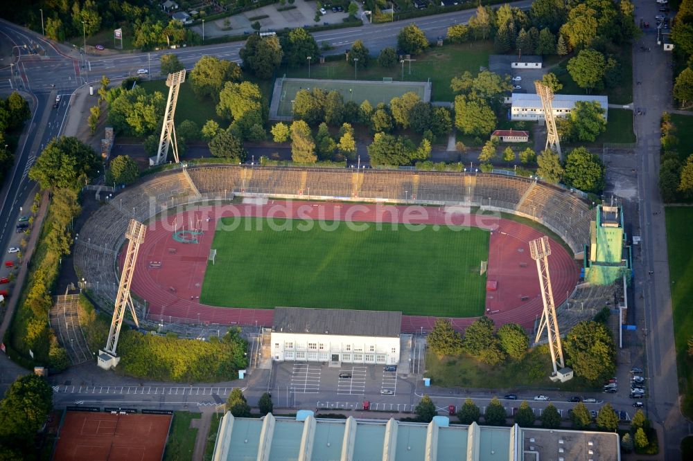 Luftaufnahme Chemnitz - Sportstätten-Gelände des Stadion in Chemnitz im Bundesland Sachsen