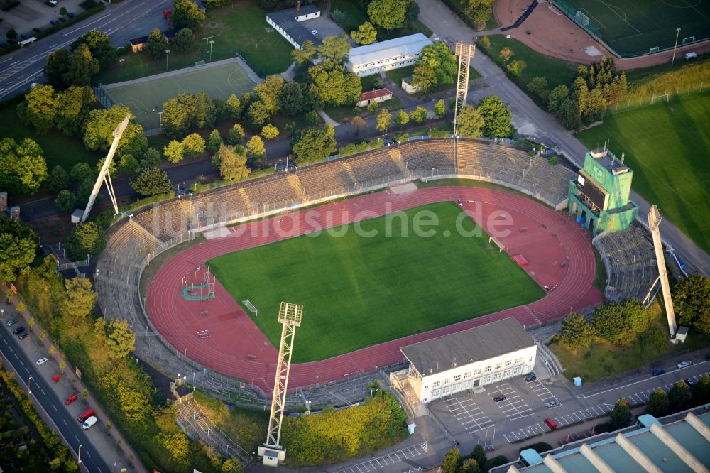 Chemnitz von oben - Sportstätten-Gelände des Stadion in Chemnitz im Bundesland Sachsen