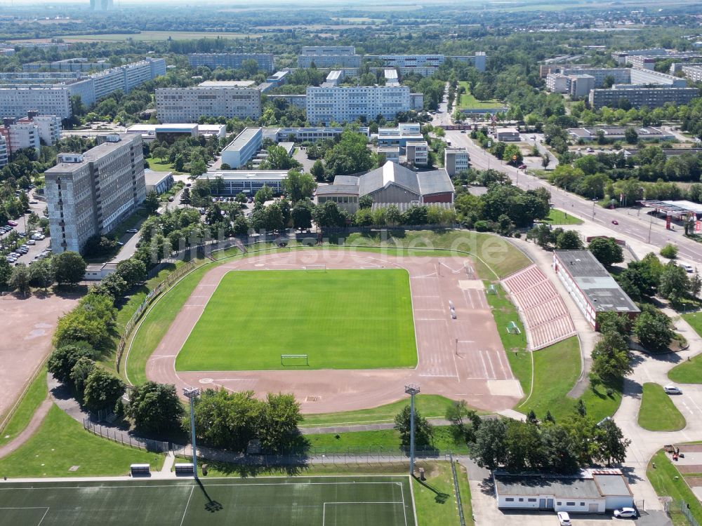 Luftbild Halle (Saale) - Sportstätten-Gelände des Stadion ERDGAS Sportarena in Halle (Saale) im Bundesland Sachsen-Anhalt, Deutschland