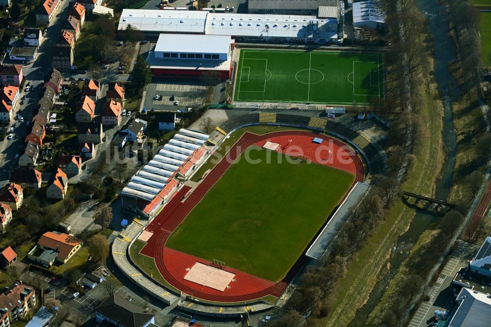 Luftaufnahme Bayreuth - Sportstätten-Gelände des Stadion Hans-Walter-Wild-Stadion in Bayreuth im Bundesland Bayern, Deutschland