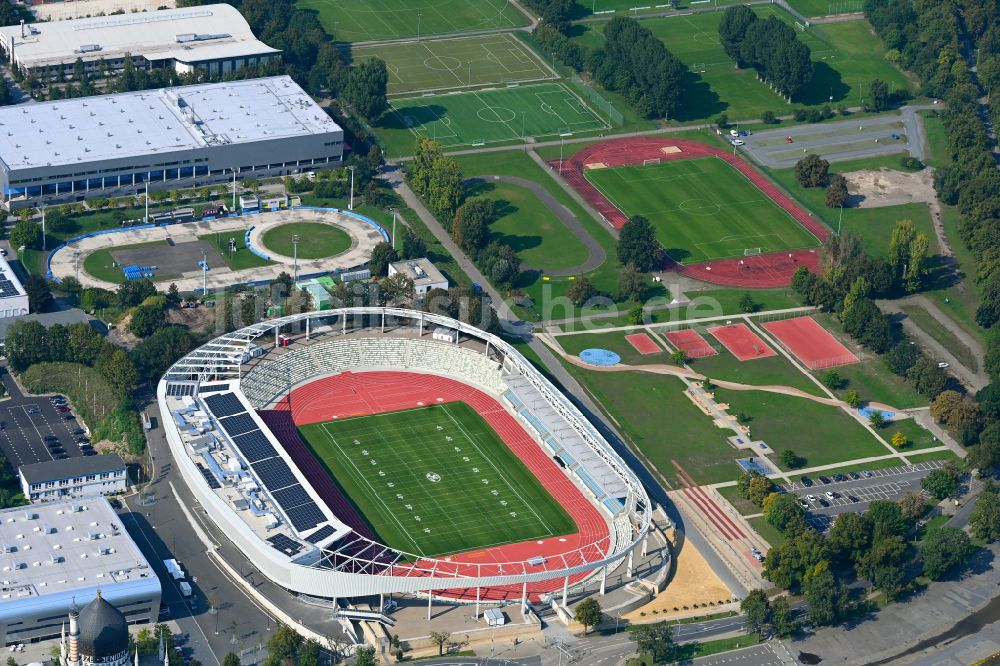 Luftbild Dresden - Sportstätten-Gelände des Stadion Heinz-Steyer-Stadion in Dresden im Bundesland Sachsen, Deutschland