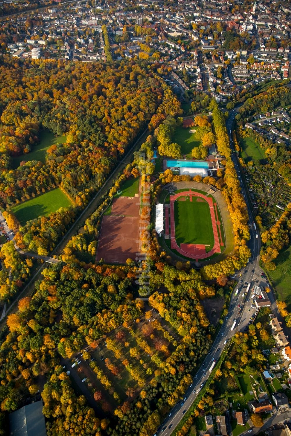 Luftbild Gladbeck - Sportstätten-Gelände vom Stadion Wittringen in Gladbeck im Bundesland Nordrhein-Westfalen