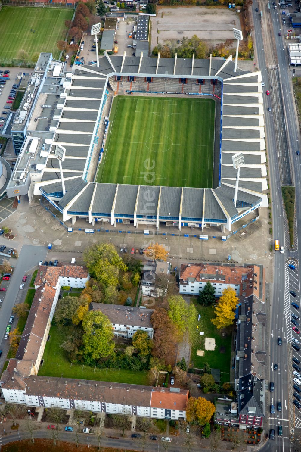 Luftbild Bochum - Sportstätten-Gelände Vonovia Ruhrstadion in Bochum im Bundesland Nordrhein-Westfalen