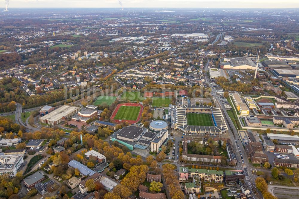 Luftaufnahme Bochum - Sportstätten-Gelände Vonovia Ruhrstadion in Bochum im Bundesland Nordrhein-Westfalen