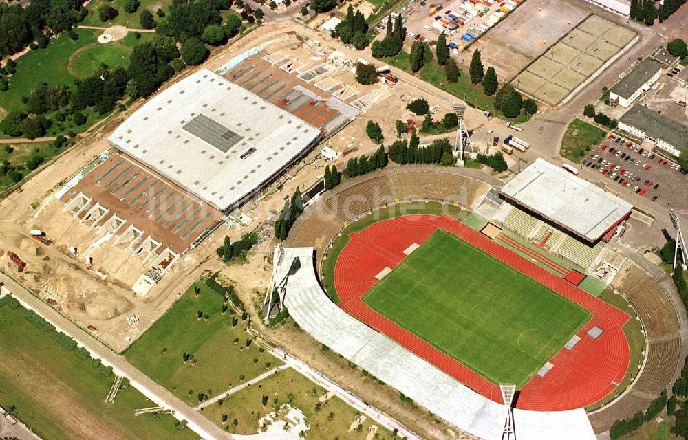 Berlin von oben - Sportstättenbau am Berliner Jahnsportpark