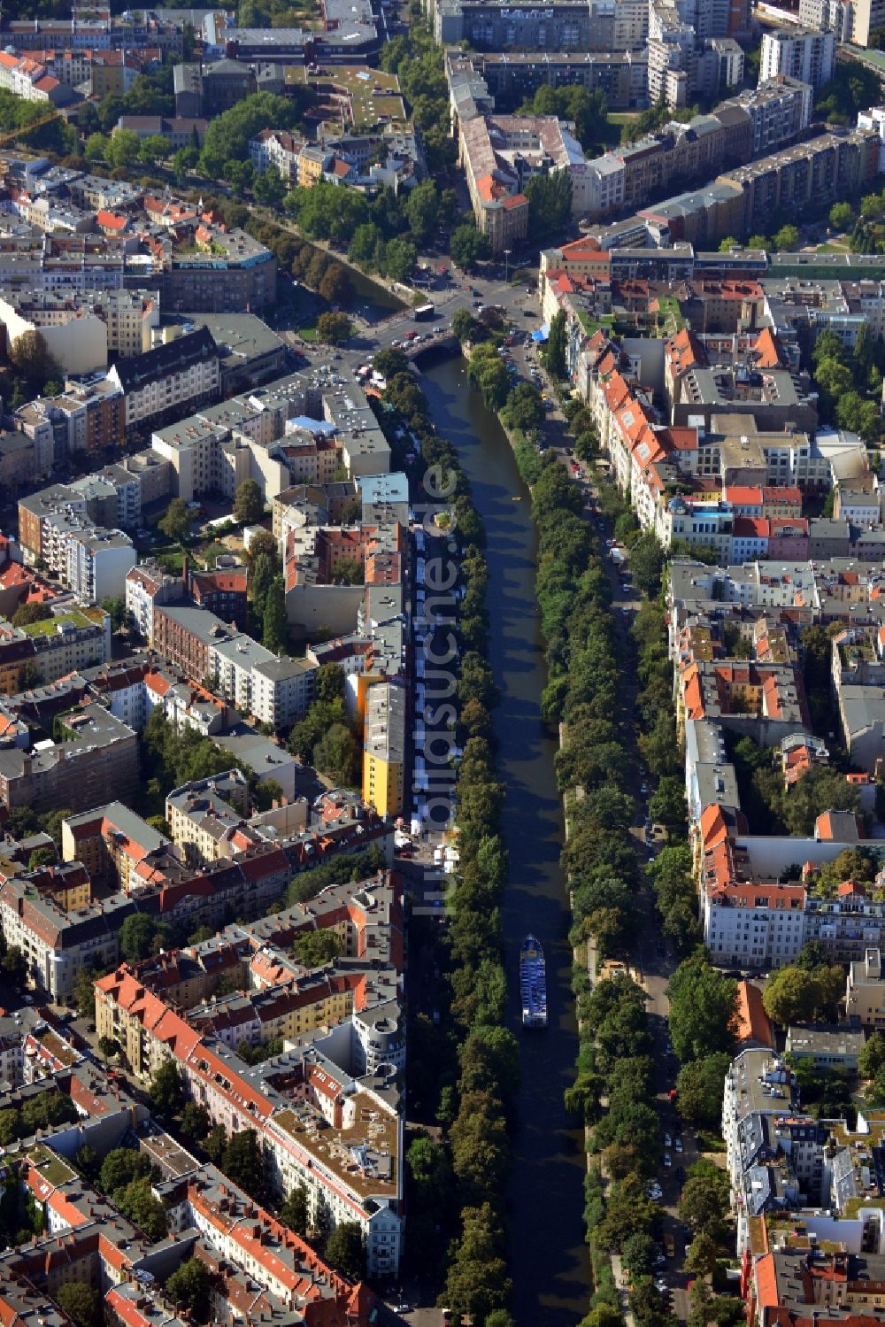 Luftaufnahme Berlin OT Neukölln - Spree im Ortsteil Neukölln in Berlin