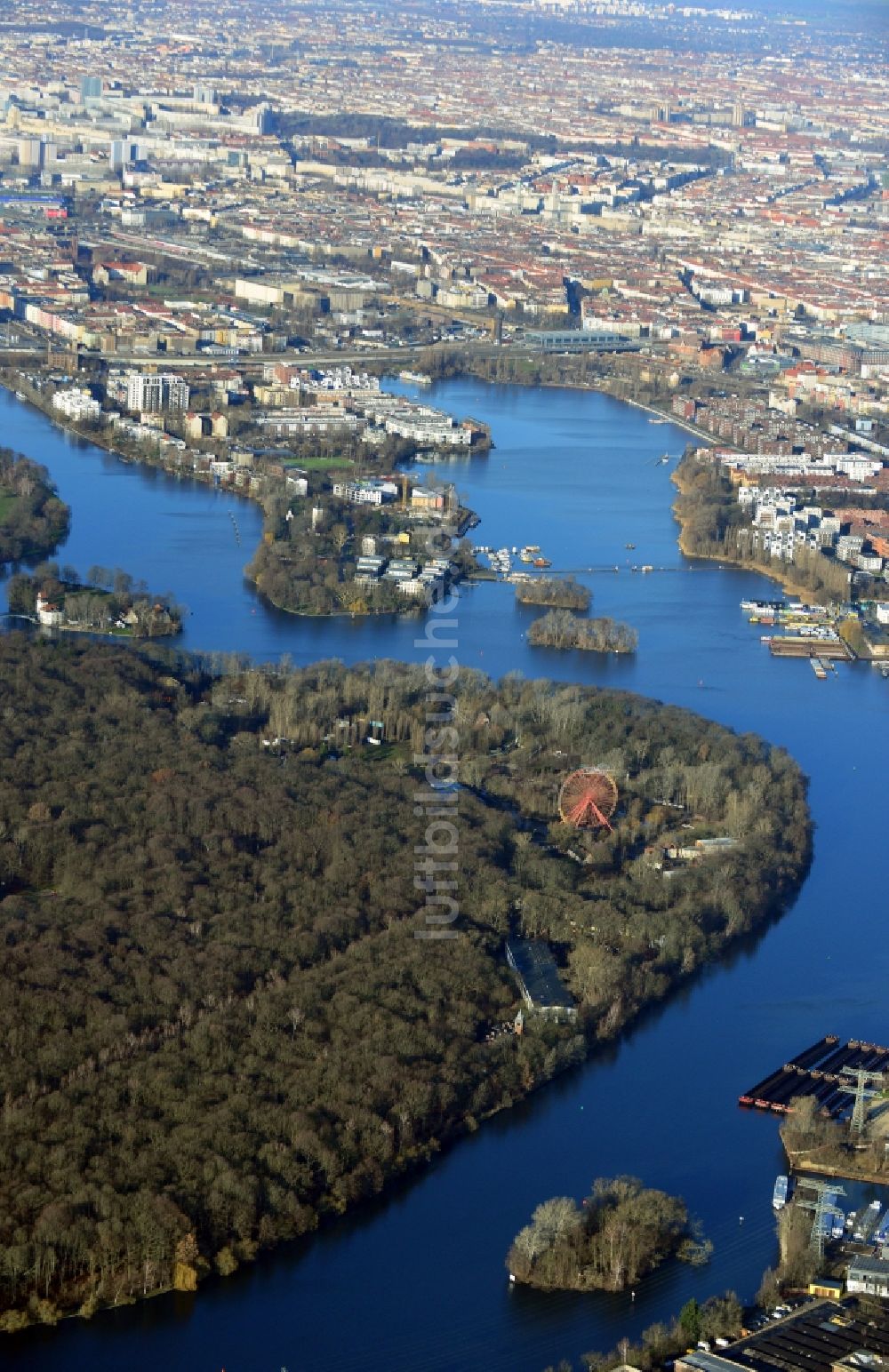 Luftaufnahme Berlin OT Plänterwald - Spreepark im Ortsteil Plänterwald in Berlin