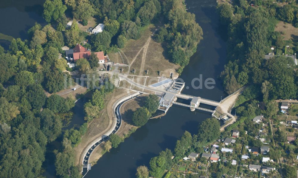 Luftaufnahme Cottbus - Spreewehr in Cottbus im Bundesland Brandenburg, Deutschland