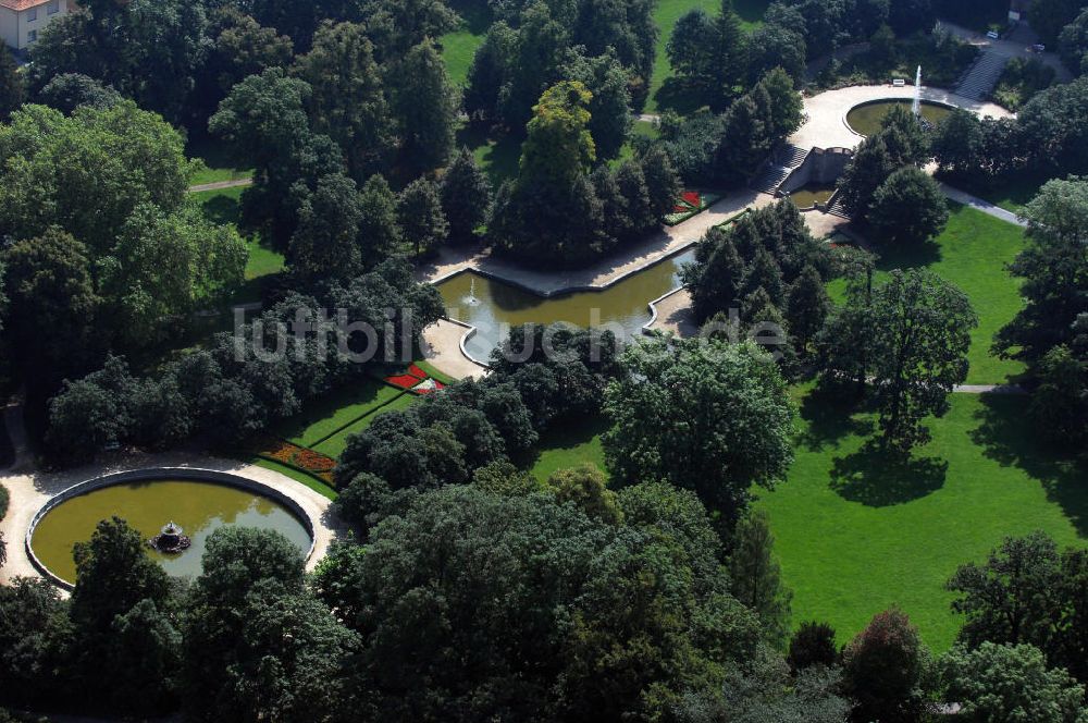 Luftbild Ballenstedt - Springbrunnen des Barockschlosses Ballenstedt