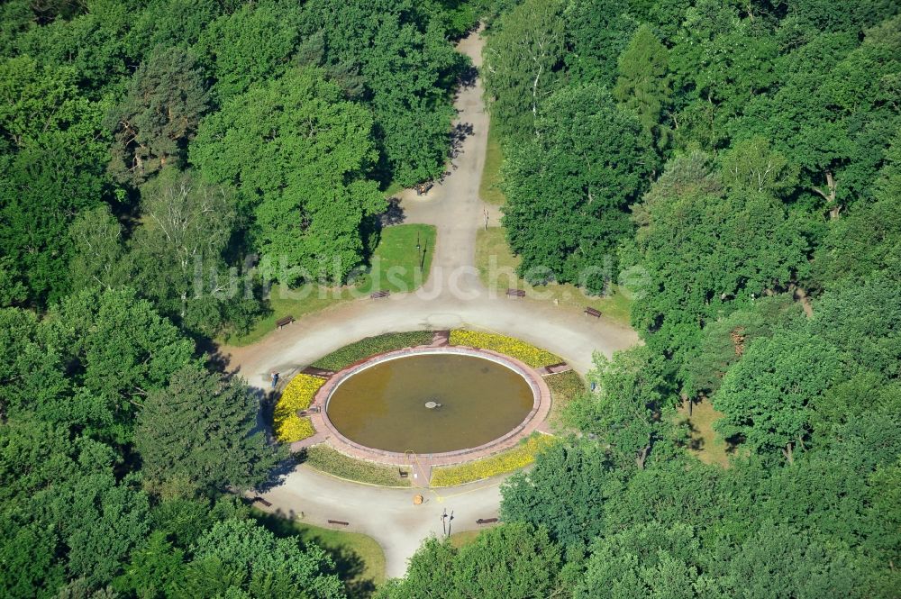 Luftbild Fürstenwalde - Springbrunnen im Stadtpark von Fürstenwalde im Bundesland Brandenburg