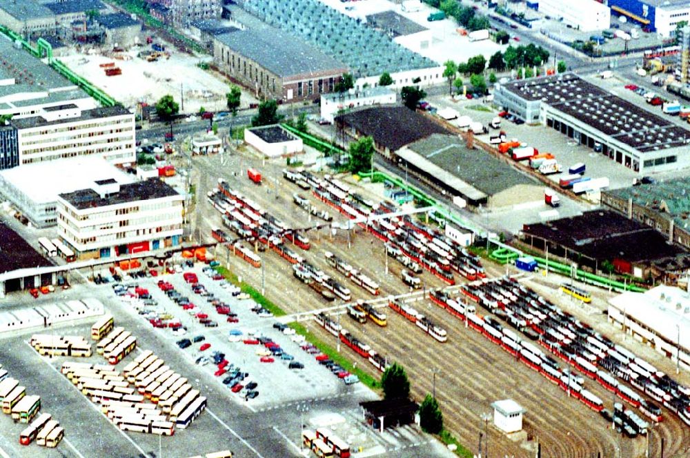 Berlin aus der Vogelperspektive: 02.10.1994 Sraßenbahndepots der BVG in Berlin-Lichtenberg