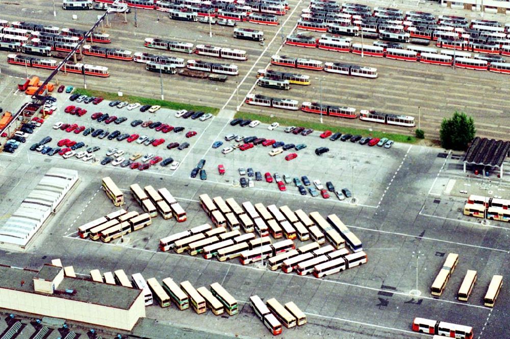 Berlin aus der Vogelperspektive: 02.10.1994 Sraßenbahndepots der BVG in Berlin-Lichtenberg