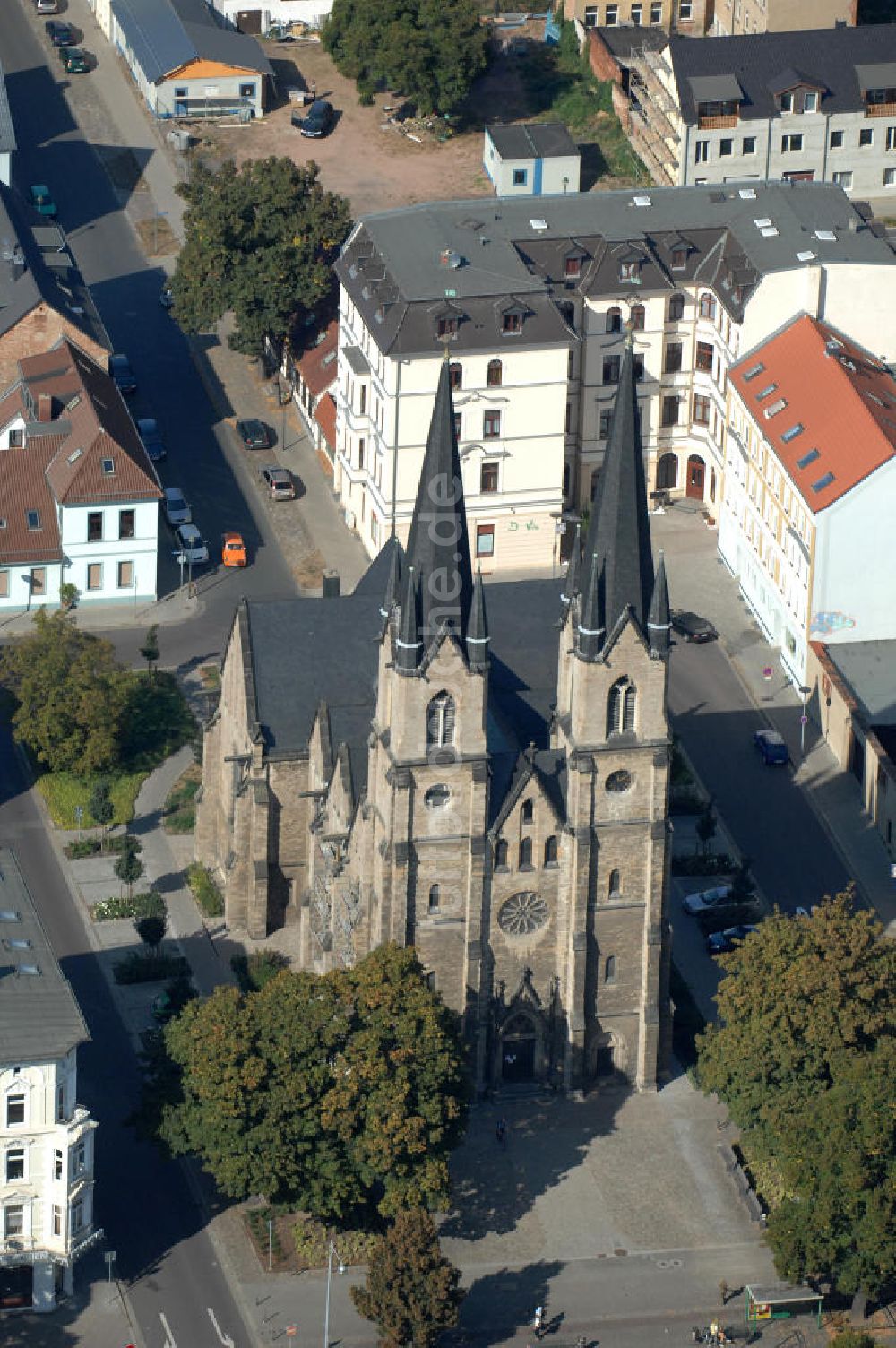 Luftbild Magdeburg - St. Ambrosius Kirche in Magdeburg Sudenburg