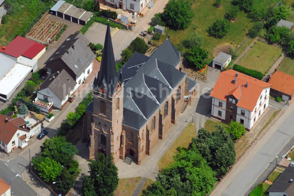 Luftbild Homburg (Saar) - St. Andreas Kirche in Homburg