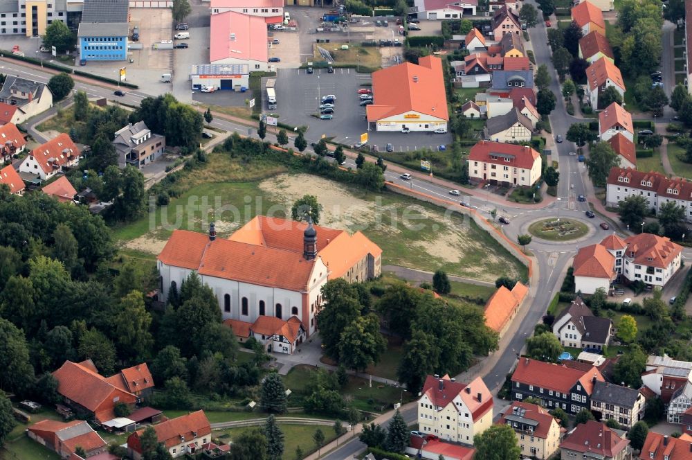 Luftaufnahme Worbis - St. Antoniuskirche in der Nordhäuser Straße in Worbis in Thüringen