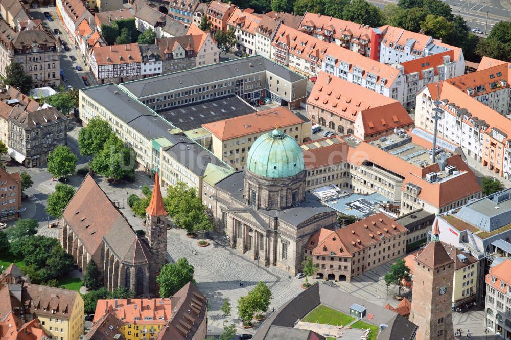 Nürnberg von oben - St Elisabethkirche in Nürnberg in Bayern