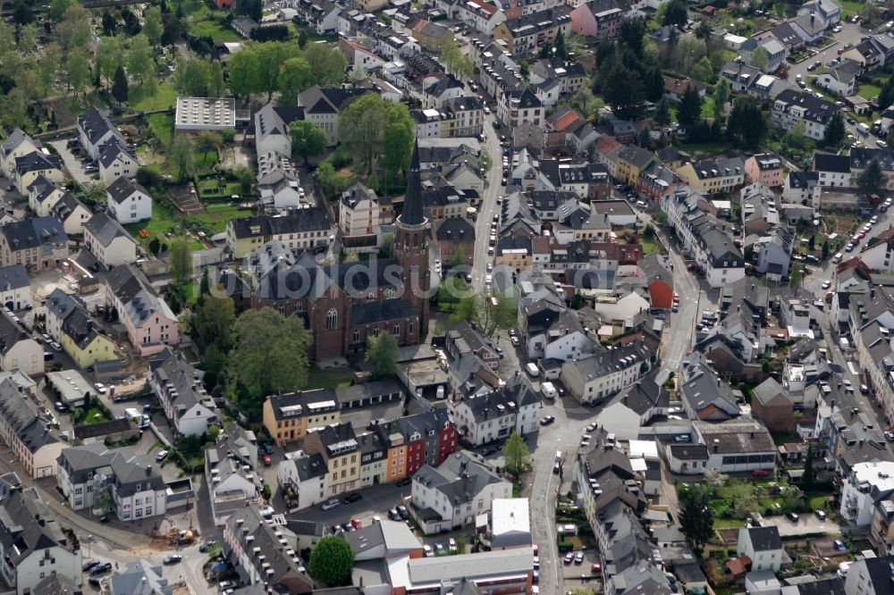 Luftaufnahme Trier Euren - St. Helena Kirche Euren in Trier im Bundesland Rheinland-Pfalz