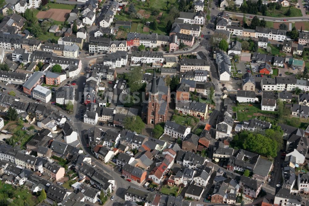 Trier Euren aus der Vogelperspektive: St. Helena Kirche Euren in Trier im Bundesland Rheinland-Pfalz