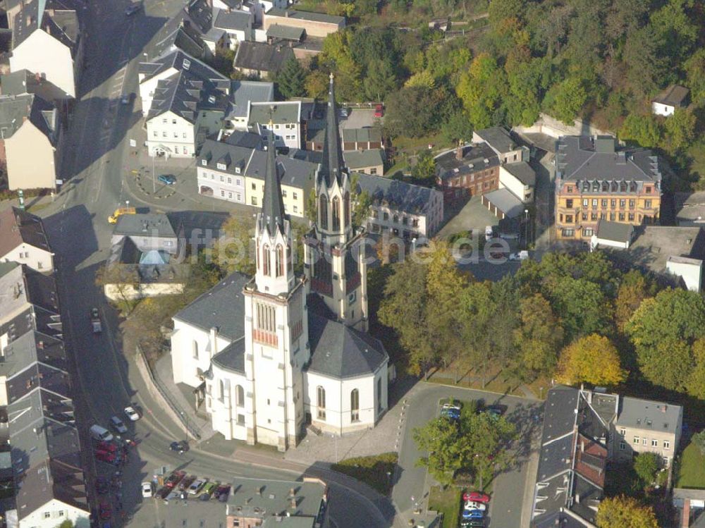 Luftaufnahme Oelsnitz - St. Jakobikirche in Oelsnitz