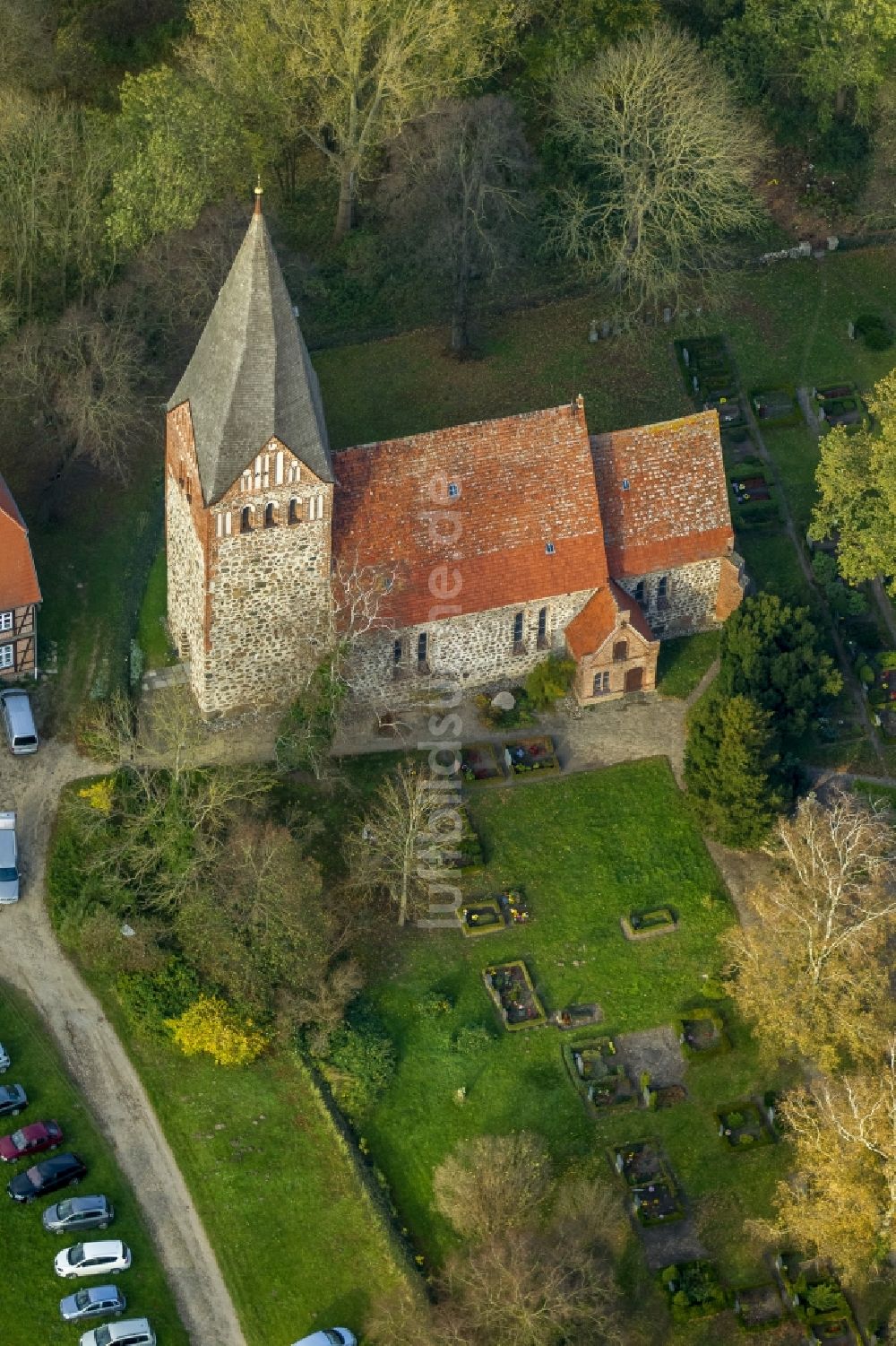 Dargun von oben - St. Johanniskirche Levin in Dargun im Bundesland Mecklenburg-Vorpommern