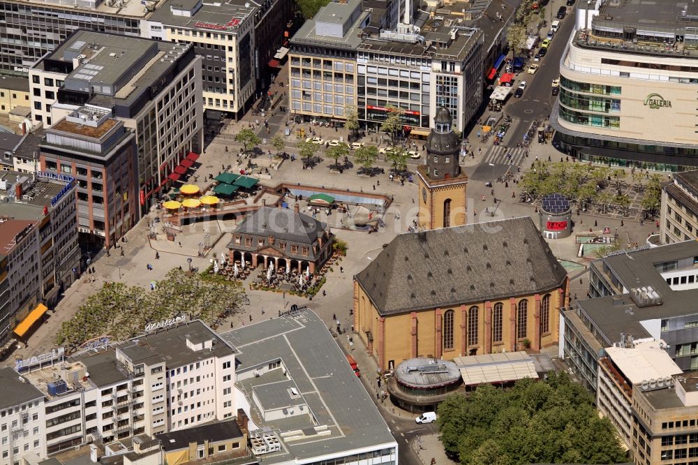 Frankfurt am Main aus der Vogelperspektive: St.-Katharinen-Kirche an der Hauptwache in Frankfurt am Main im Bundesland Hessen