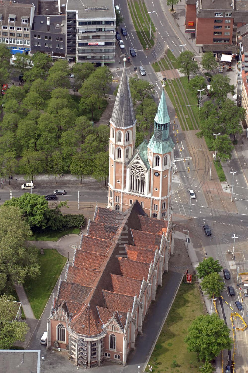 Luftaufnahme Braunschweig - St. Katharinenkirche Braunschweig