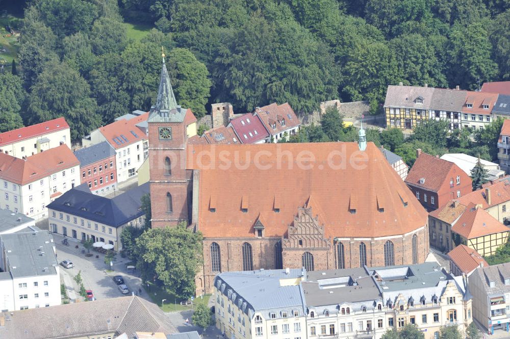 Luftbild Bernau - St. Marienkirche am Marktplatz von Bernau bei Berlin