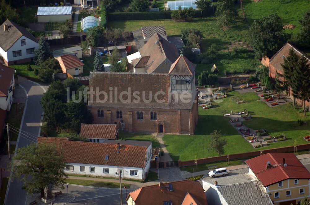 Kabelitz von oben - St.-Martin-Kirche in Kabelitz