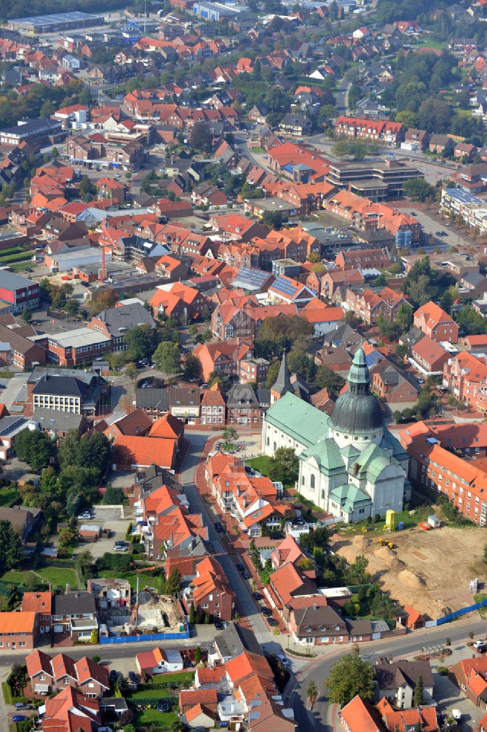 Haren von oben - St. Martinus Kirche Haren im Emsland