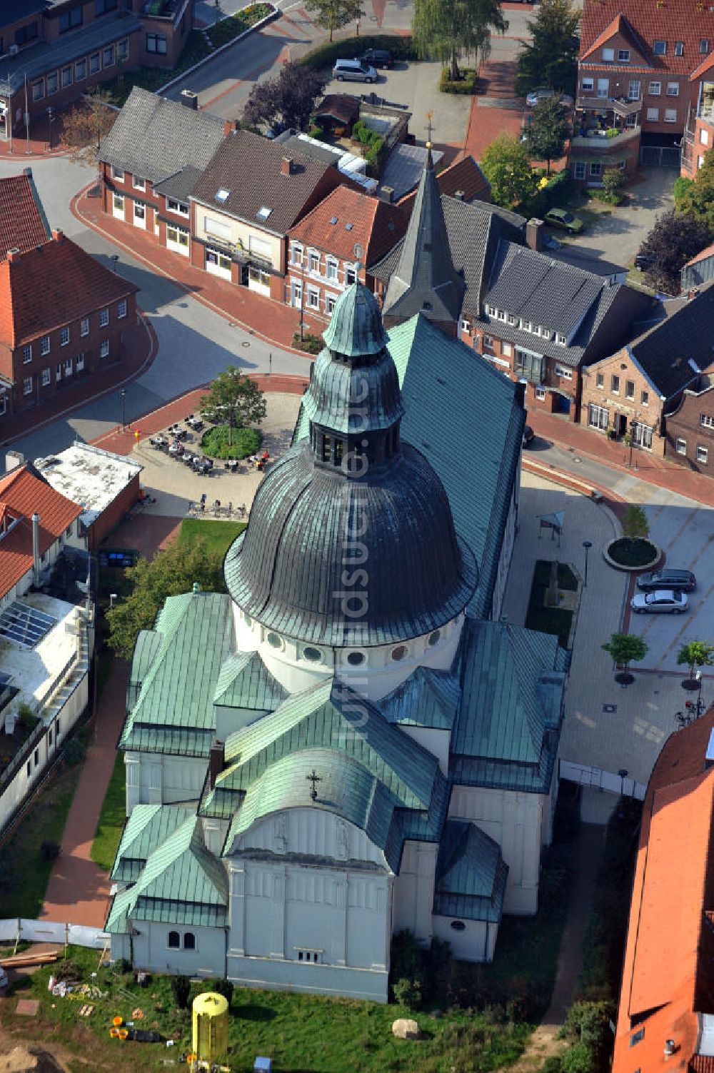 Haren von oben - St. Martinus Kirche Haren im Emsland