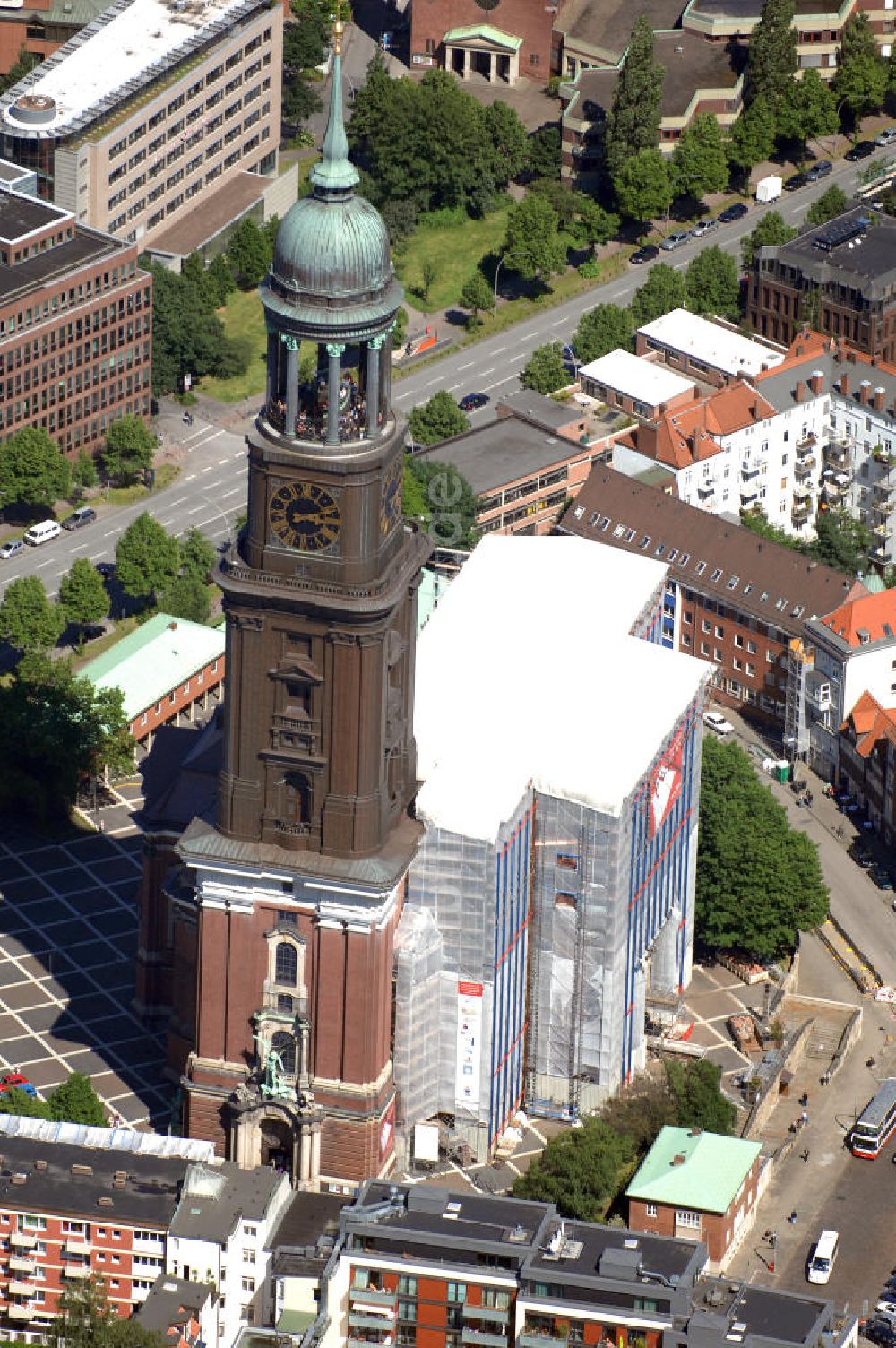 Luftbild Hamburg - St. Michaelis Kirche in Hamburg