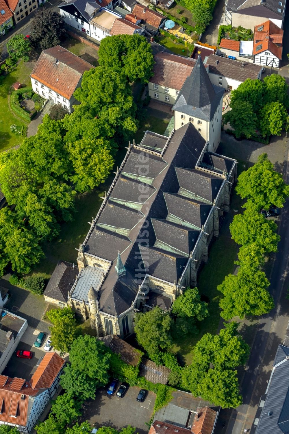 Luftaufnahme Lippstadt - St.-Nicolai-Kirche in Lippstadt im Bundesland Nordrhein-Westfalen