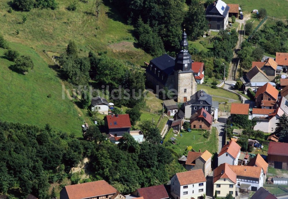 Luftbild Milbitz - St. Nikolauskirche in Milbitz im Bundesland Thüringen