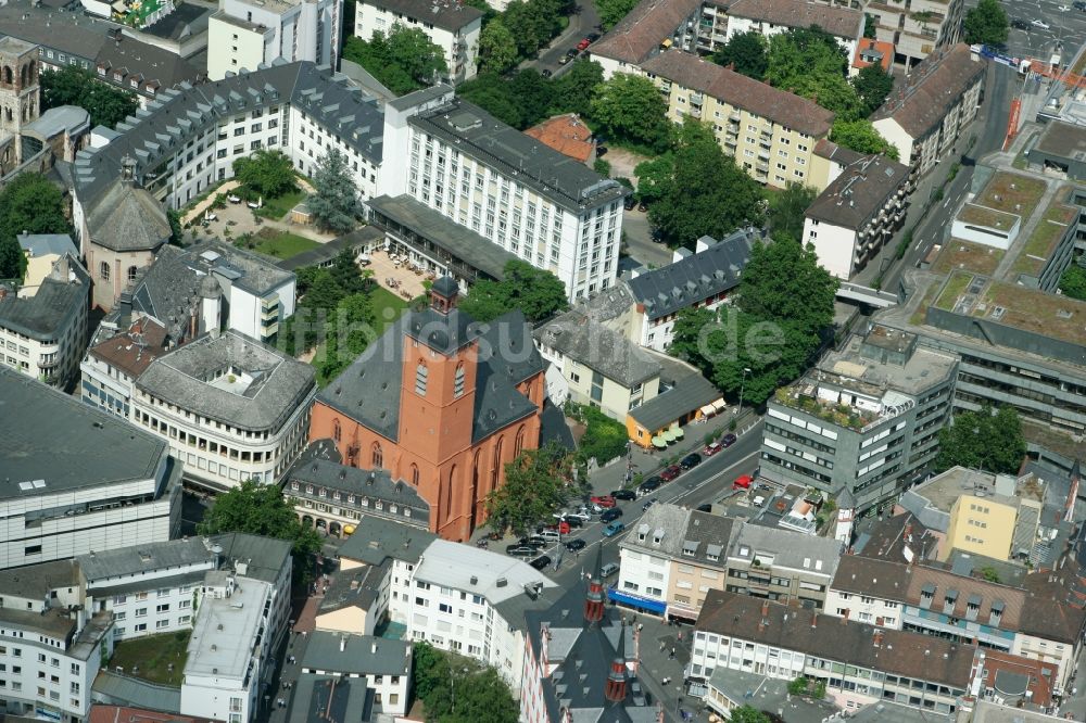 Luftaufnahme Mainz - St. Quintinskirche in Mainz im Bundesland Rheinland-Pfalz