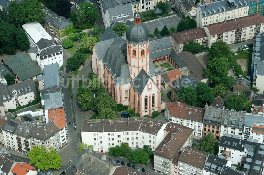 Mainz von oben - St. Stephanskirche in Mainz im Bundesland Rheinland-Pfalz