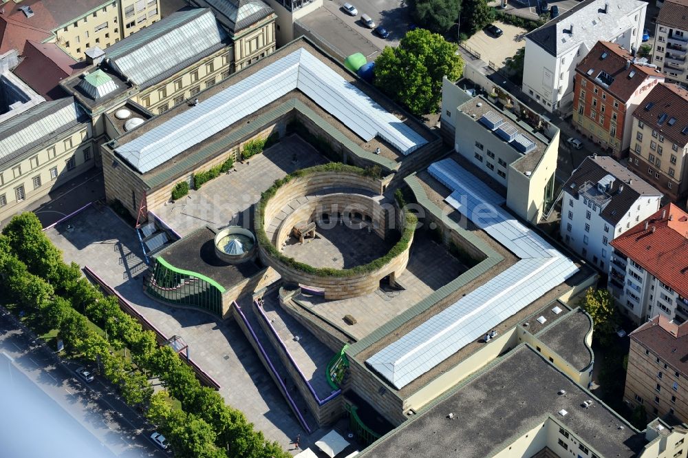 Stuttgart von oben - Staatsgalerie im Ortsteil Oberer Schlossgarten in Stuttgart im Bundesland Baden-Württemberg, Deutschland