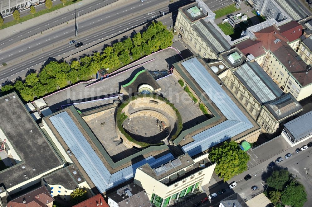 Luftbild Stuttgart - Staatsgalerie im Ortsteil Oberer Schlossgarten in Stuttgart im Bundesland Baden-Württemberg, Deutschland