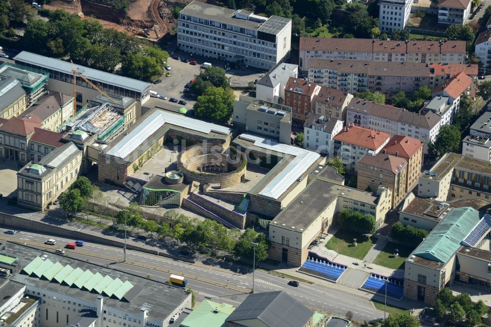 Luftbild Stuttgart - Staatsgalerie im Ortsteil Oberer Schlossgarten in Stuttgart im Bundesland Baden-Württemberg, Deutschland