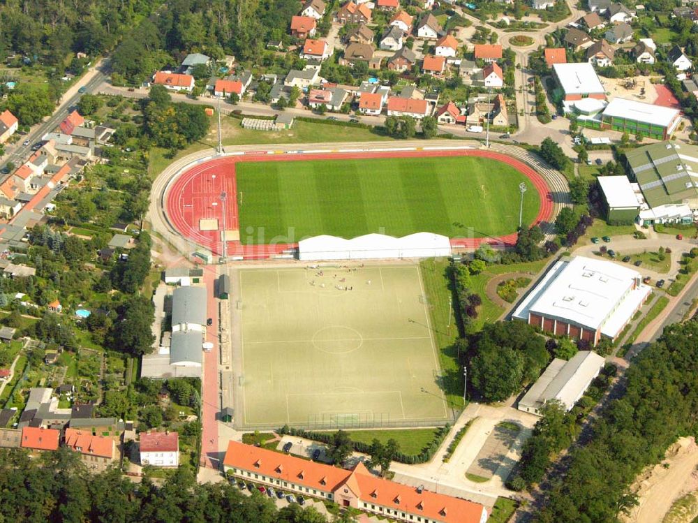 Sandersdorf/ Bitterfeld aus der Vogelperspektive: Stadien von Sandersdorf