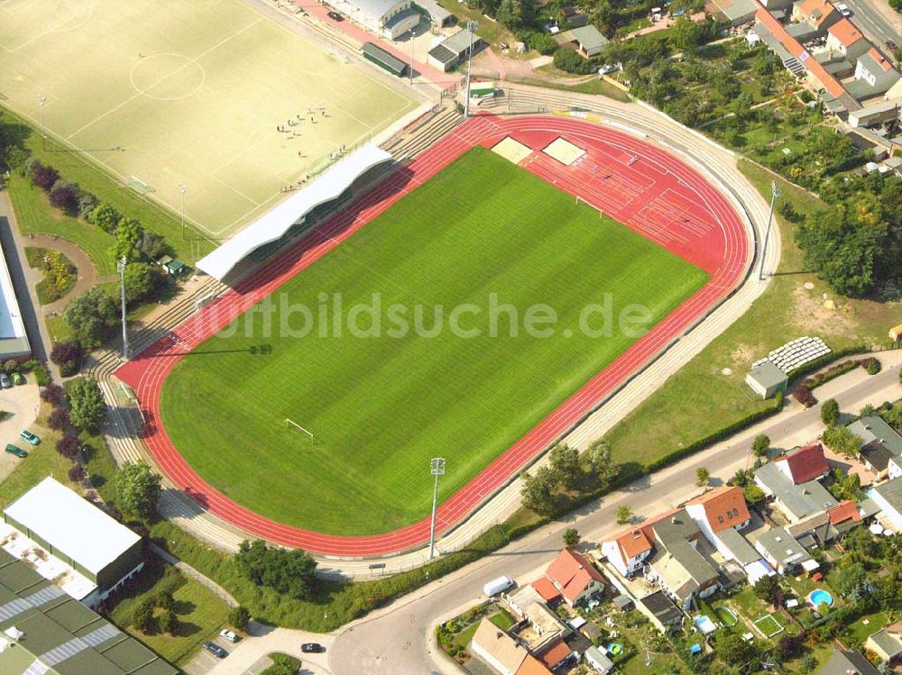 Sandersdorf/ Bitterfeld aus der Vogelperspektive: Stadien von Sandersdorf