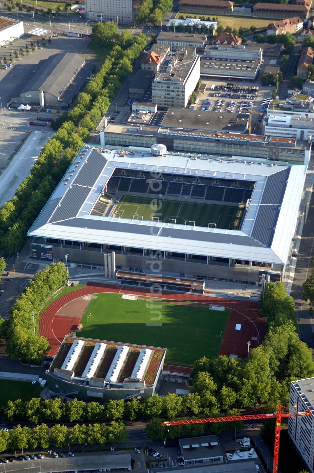 Luftaufnahme Bern - Stadion - Arena des Stade de Suisse in Bern in der Schweiz