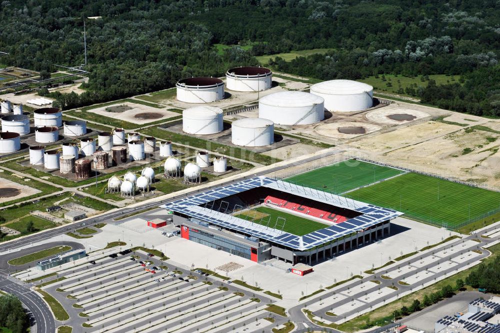 Ingolstadt von oben - Stadion Audi Sportpark in Ingolstadt / Bayern