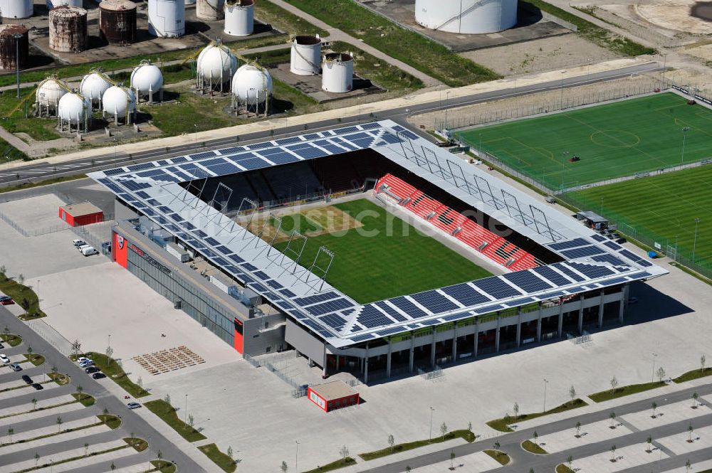 Ingolstadt von oben - Stadion Audi Sportpark in Ingolstadt / Bayern