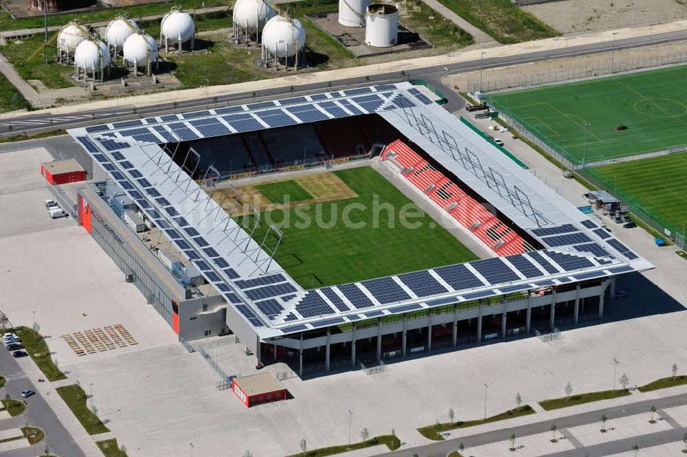 Ingolstadt aus der Vogelperspektive: Stadion Audi Sportpark in Ingolstadt / Bayern